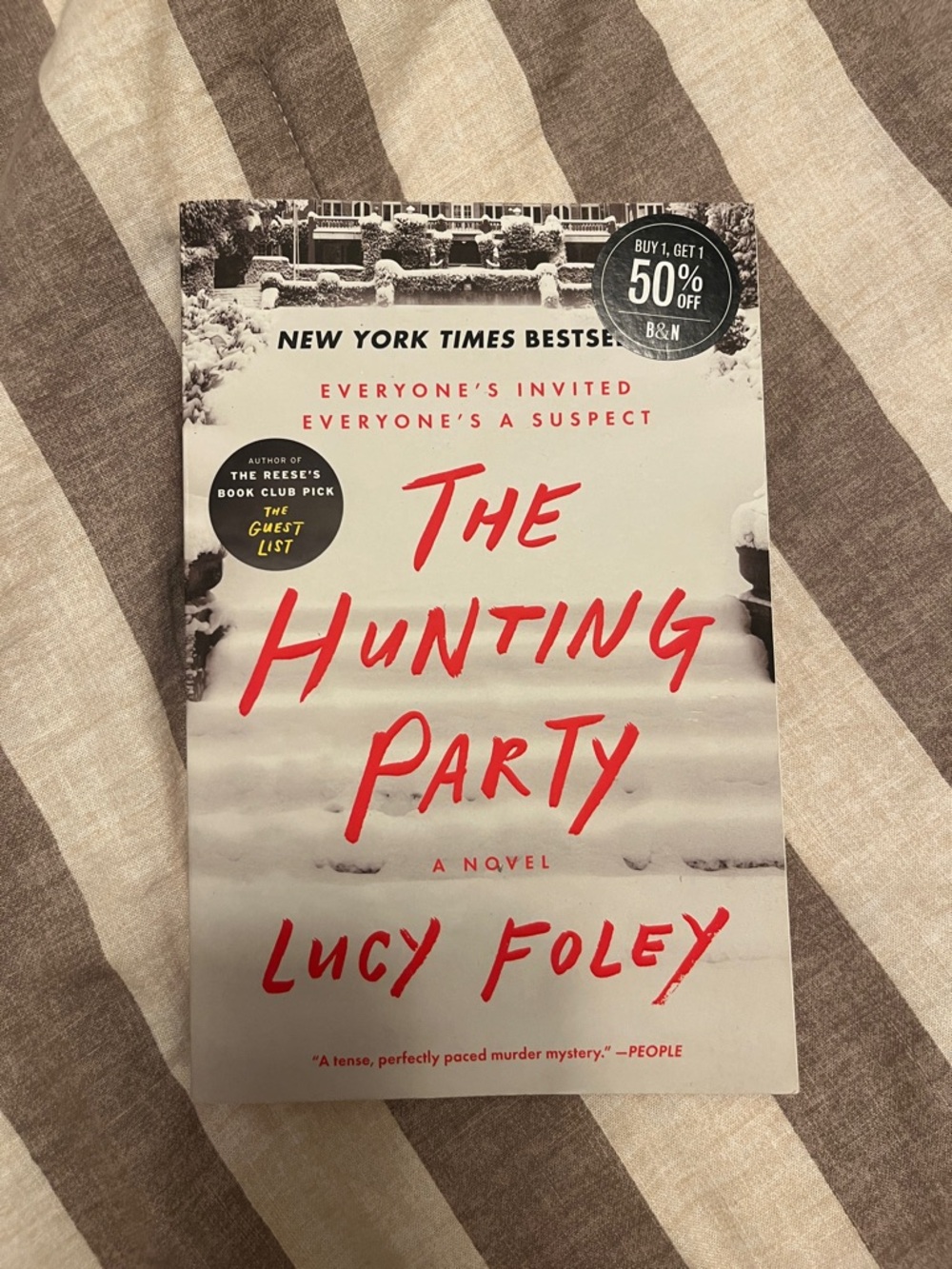 The Hunting Party Paperback Book - White with Red Text